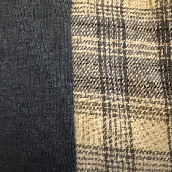 Handmade One of a Kind Blue Gray White Upcycled Long Sleeve Pullover Shirt - Picture 7 of 7